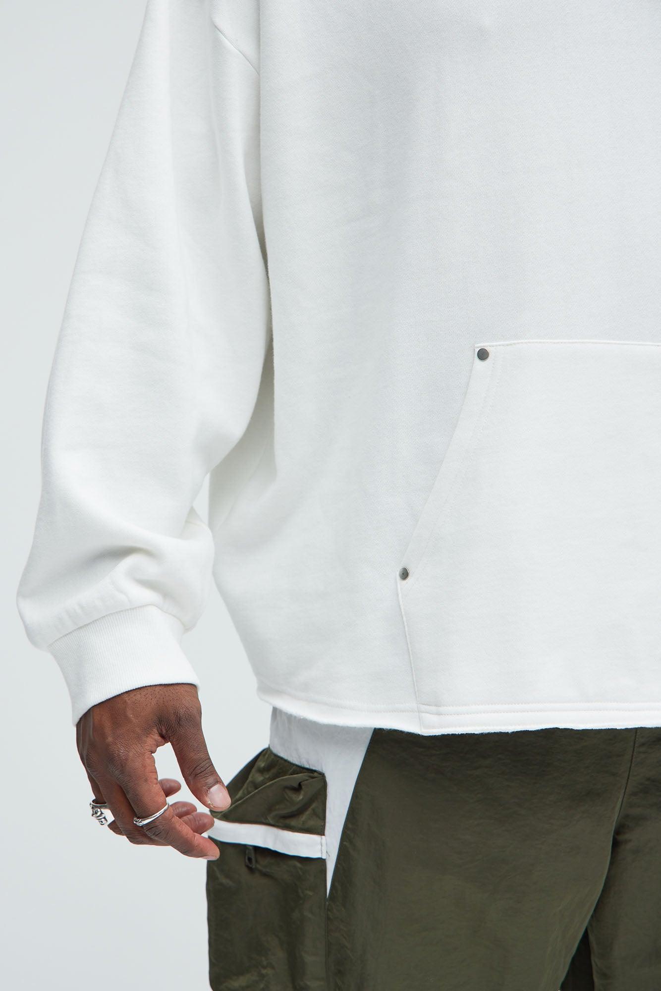 Ruffed Up Oversized Hoodie - Cream Product Image