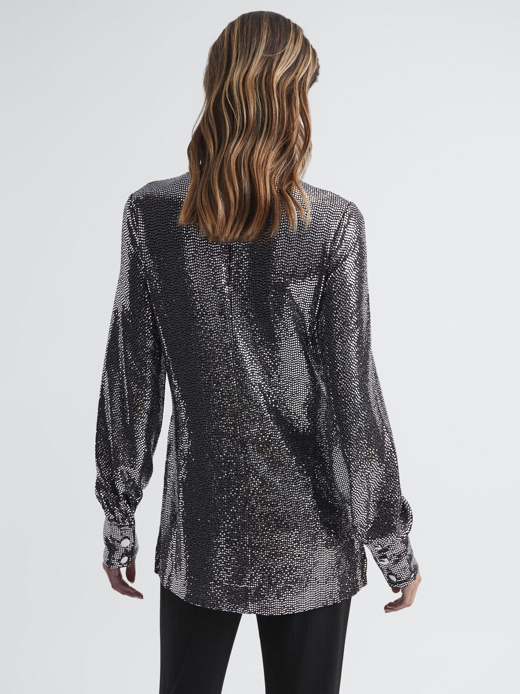 Sequin Occasion Top in Silver Product Image