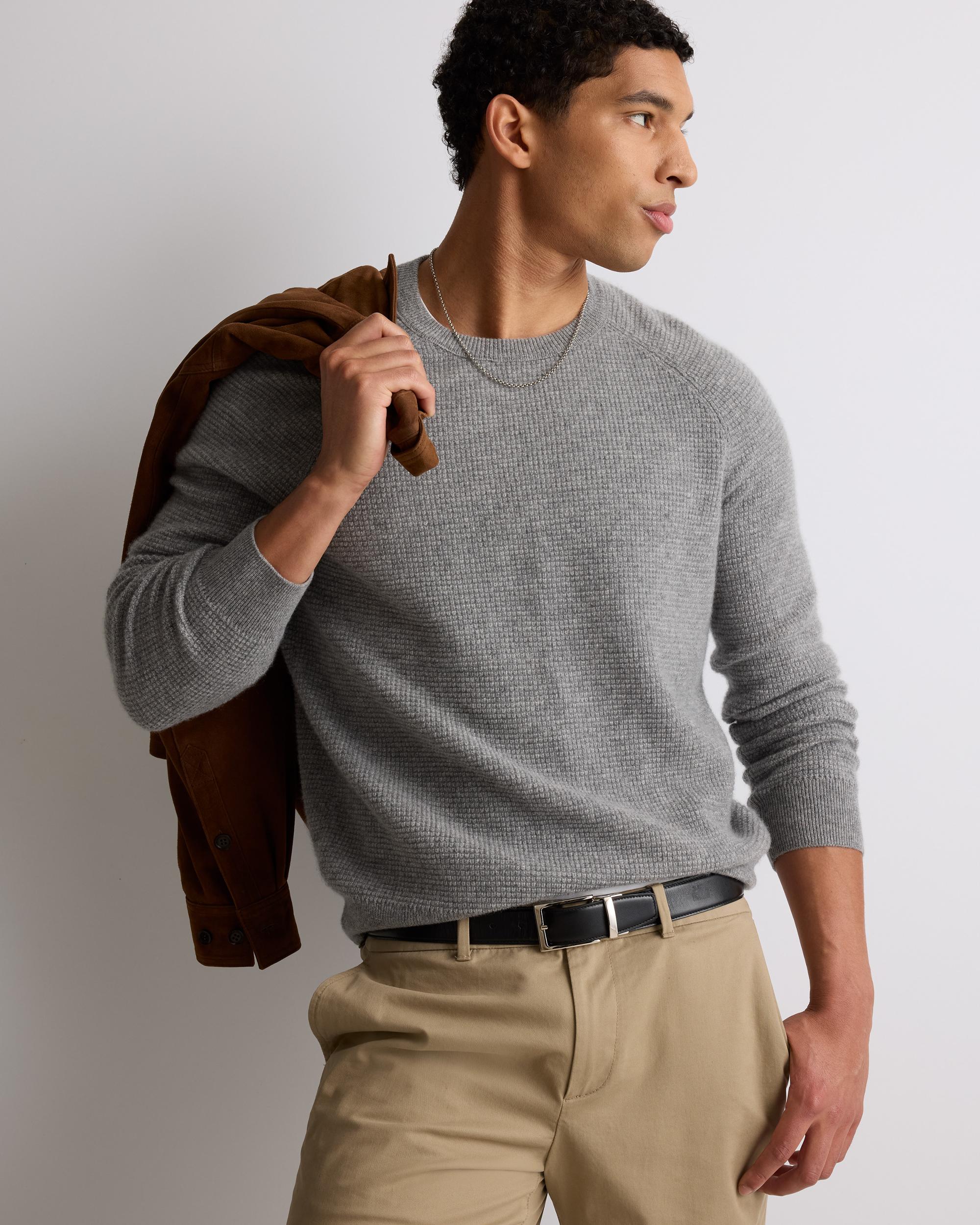 Quince | Men's Mongolian Cashmere Waffle Sweatshirt Knit Sweaters Product Image