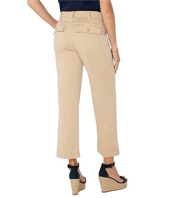 Liverpool Los Angeles Twill Wide Leg Cropped Cargo Pants Product Image