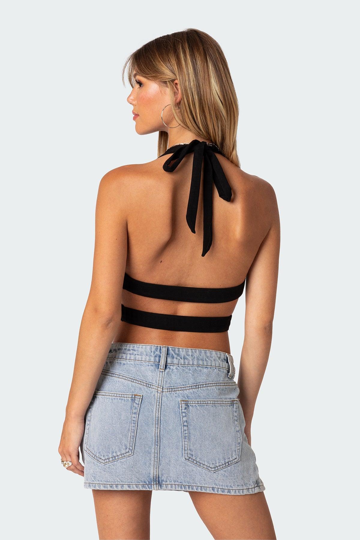 Cady Tie Front Cut Out Top Product Image