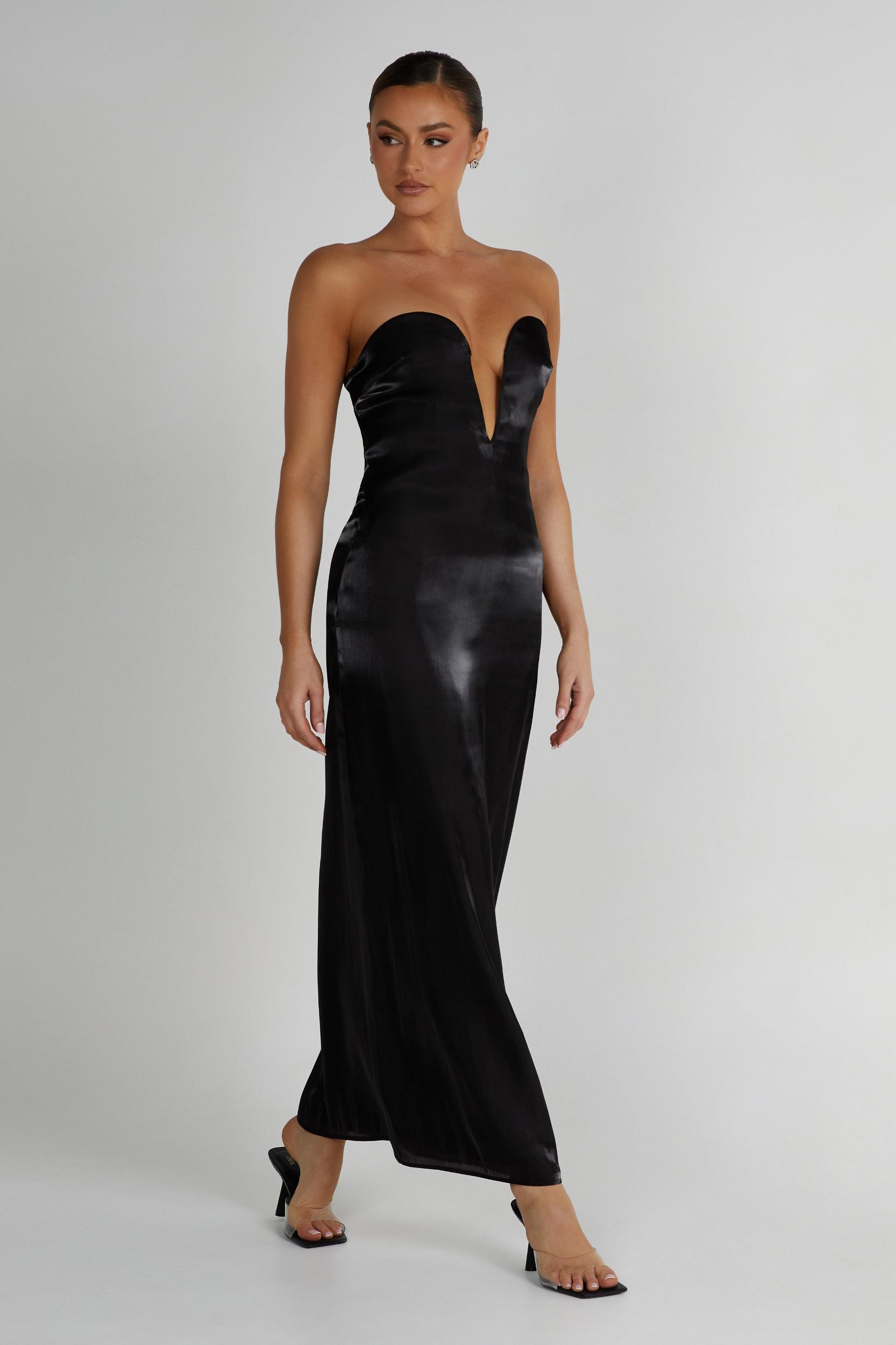 Chantelle Liquid Satin Midi Dress - Black Product Image