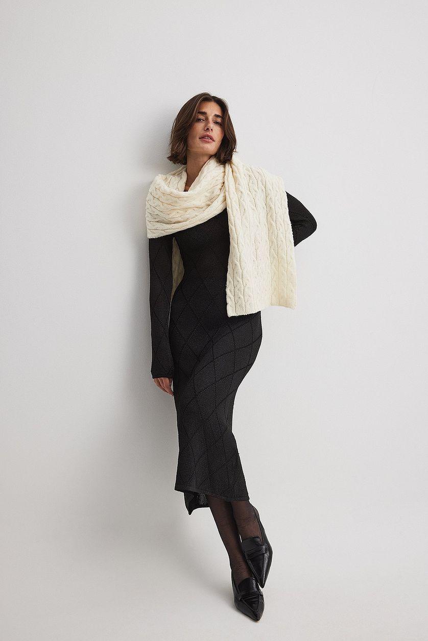 Knitted V-Neck Midi Dress Product Image