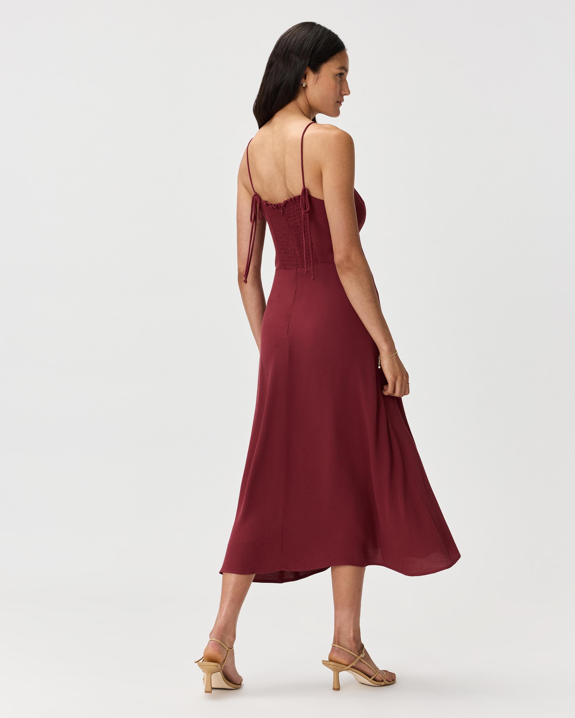Quince | Women's Lightweight Crepe Sweetheart Midi Dress Size XS, Viscose Product Image