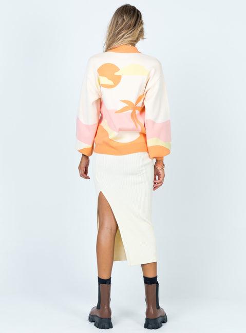 Tanna Midi Skirt Cream Product Image