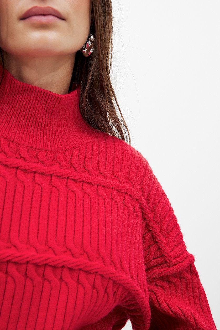 Cable Knitted Turtle Neck Sweater Product Image