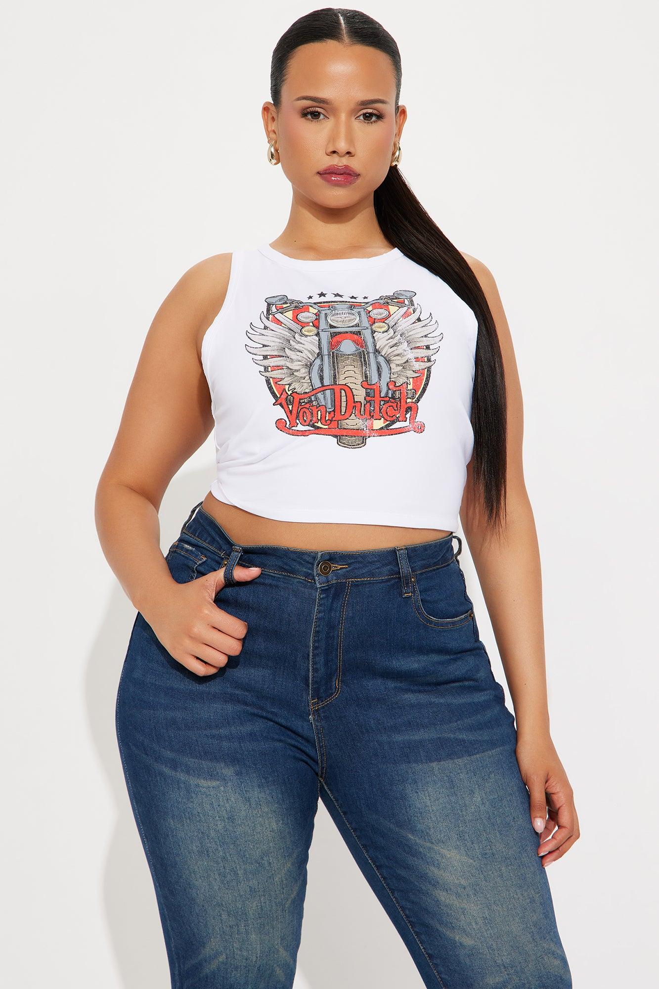 Von Dutch Bikers Crop Top - White Product Image