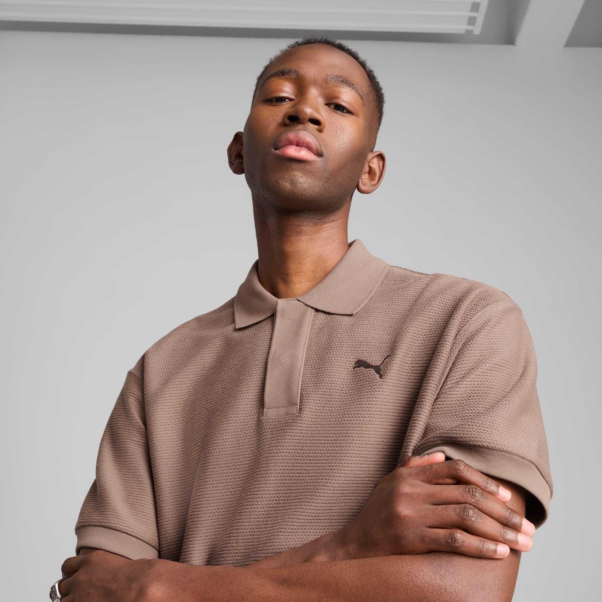 PUMA PREMIUM ESSENTIALS Men's Relaxed Jacquard Polo Shirt Product Image
