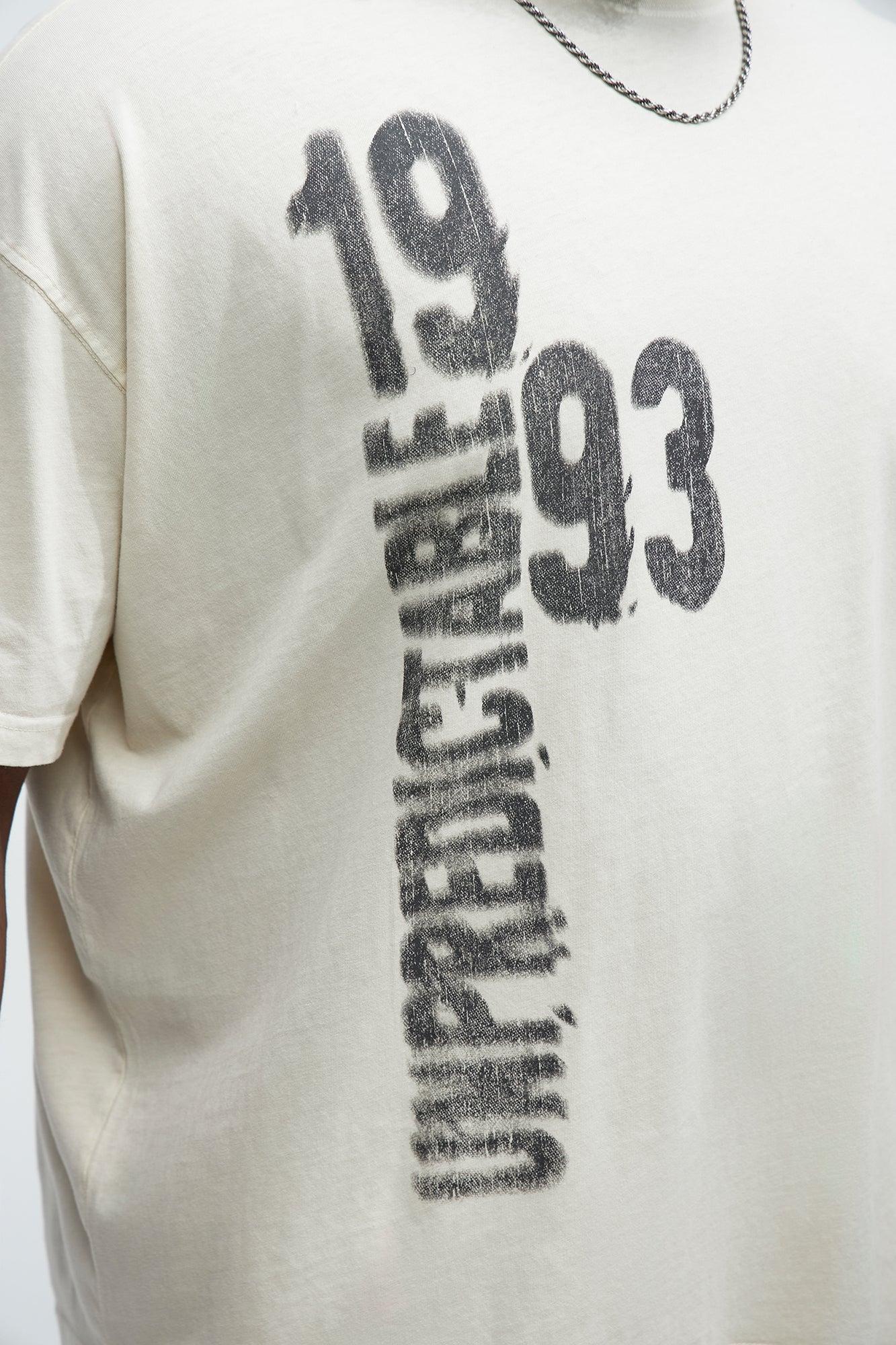 Unpredictable 1993 Oversized Short Sleeve Tee - Cream Product Image