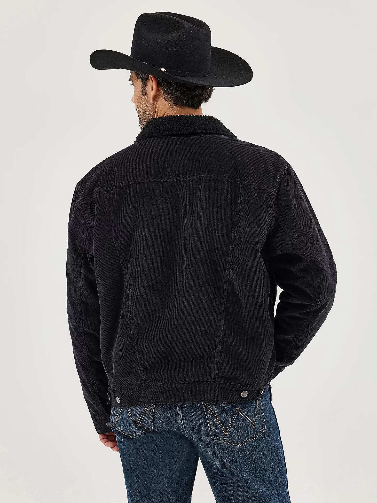 Men's Wrangler® Cowboy Cut® Sherpa Lined Corduroy Jacket in Caviar Product Image