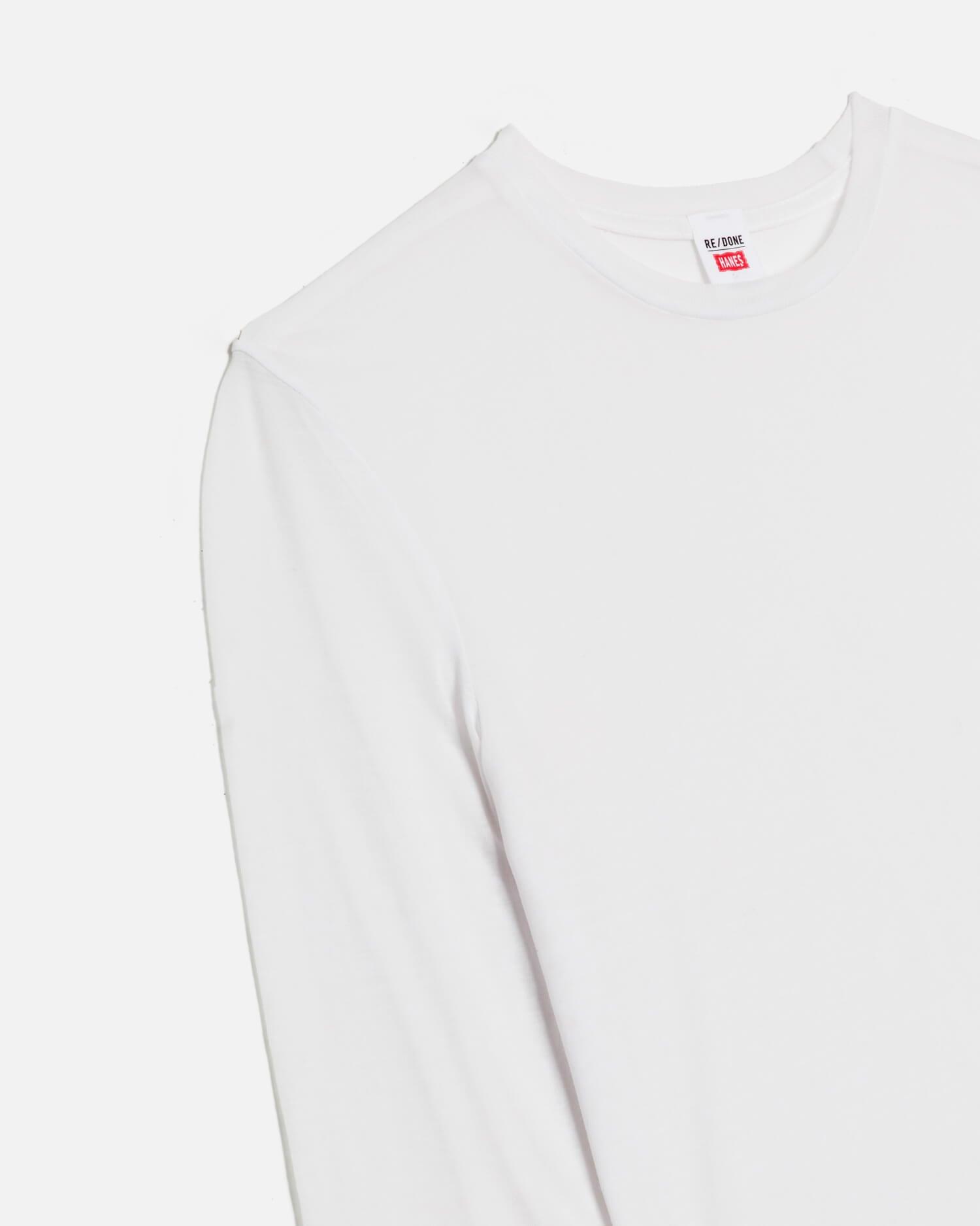Hanes Burnout Long Sleeve Boxy Tee - Optic White Product Image
