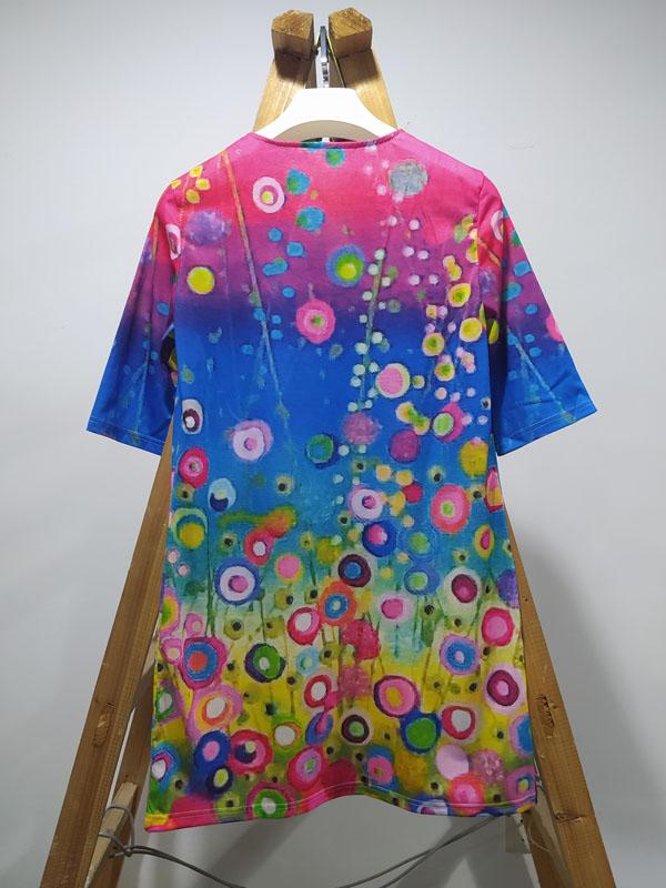 Original Printing V-Neck Short Sleeve Mini Dress Product Image