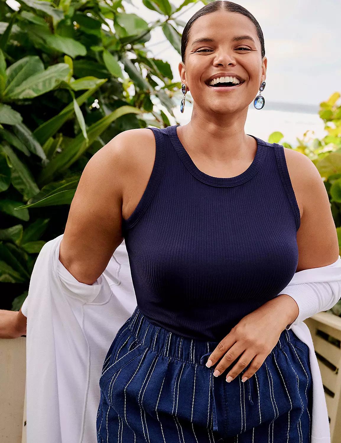 High-Neck Rib Tank Product Image