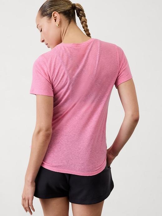 Getaway Linen Blend V-Neck Tee Product Image