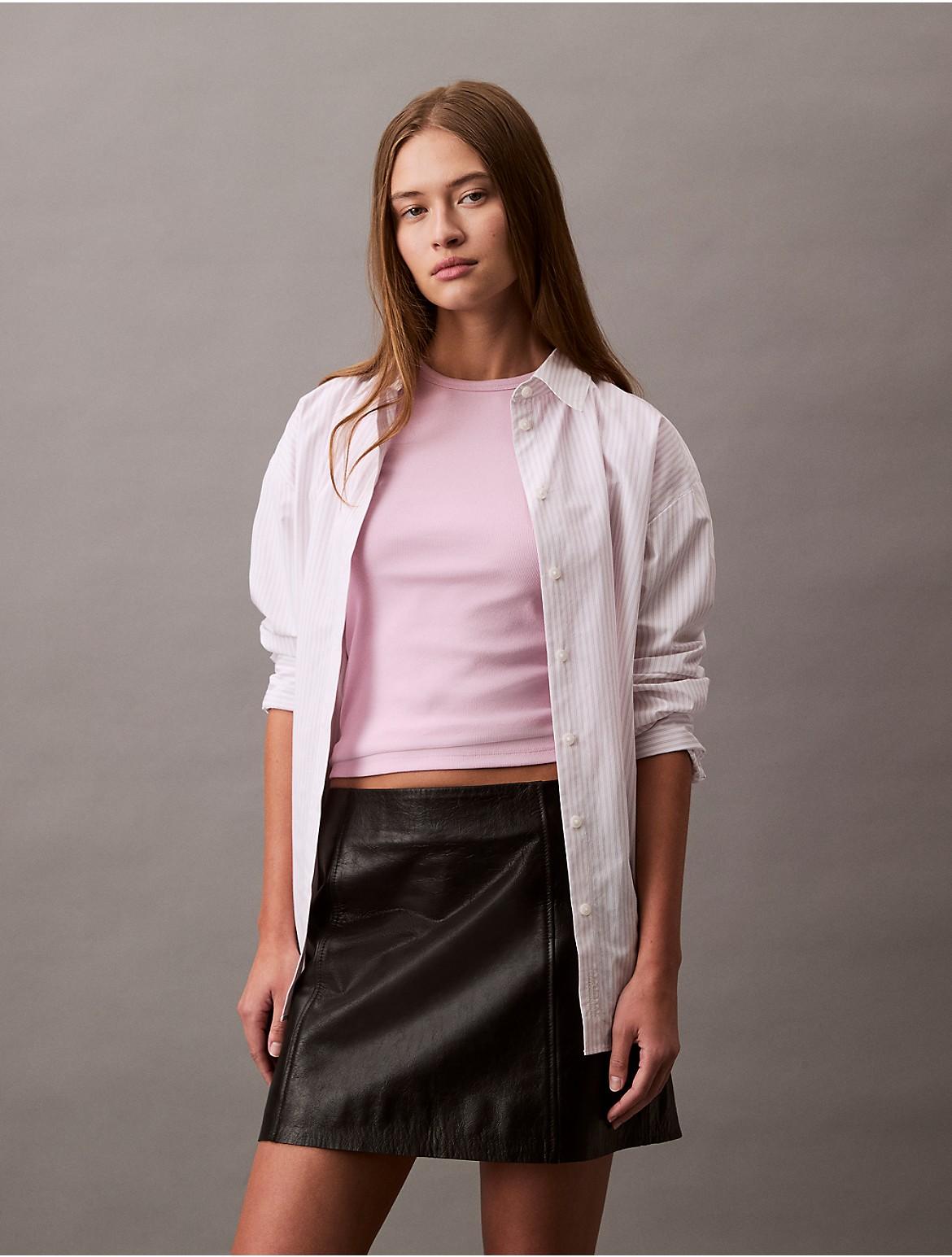 Calvin Klein Womens Leather Mini Skirt Product Image