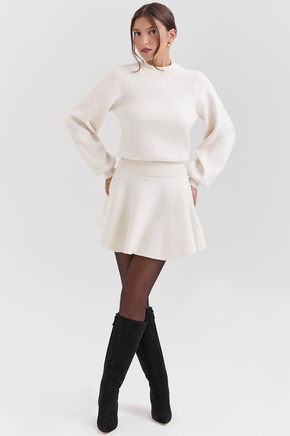 Cressida  cream wool cashmere heavy knit sweater Product Image