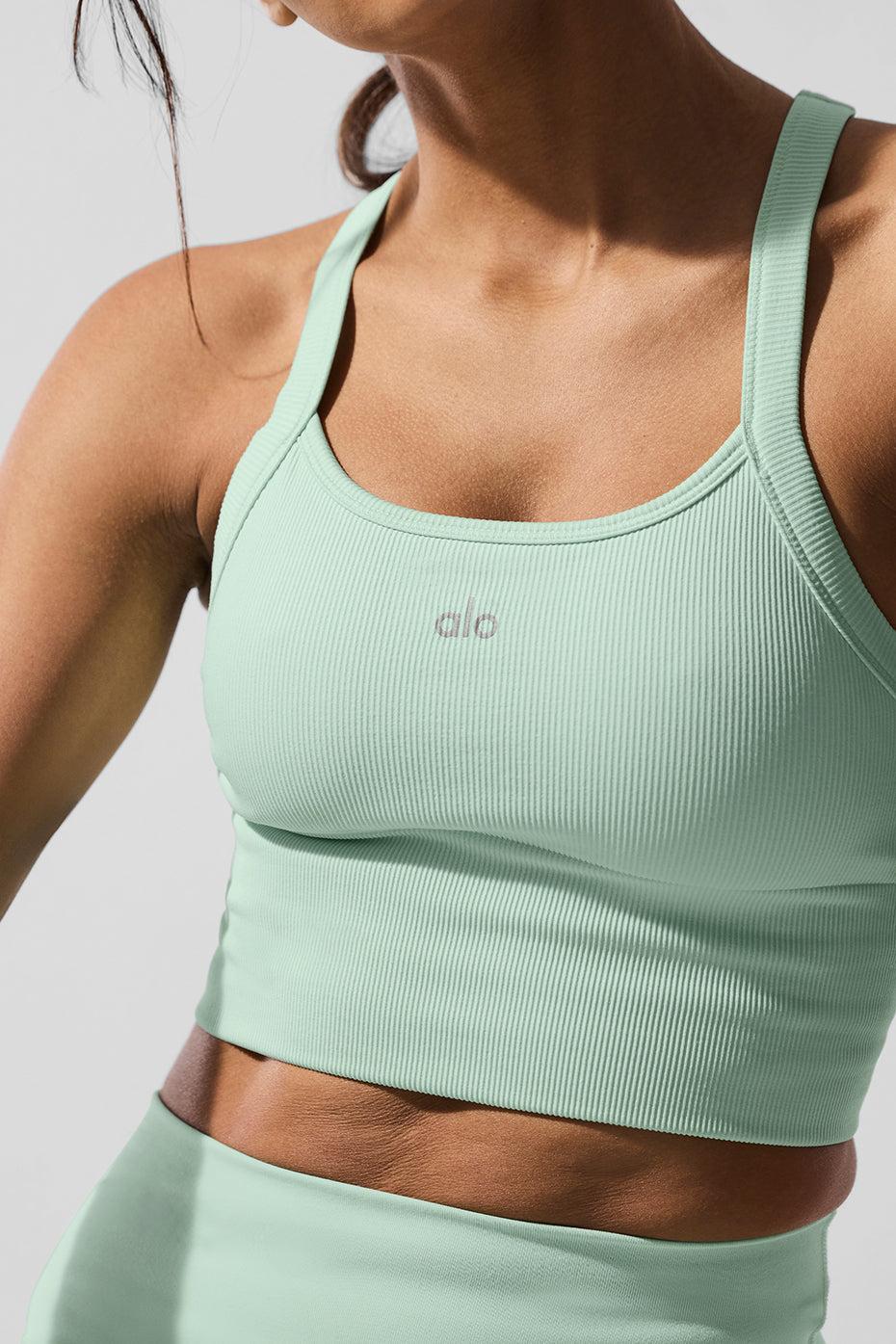 Seamless Ribbed Favorite Bra Tank - Spearmint Product Image