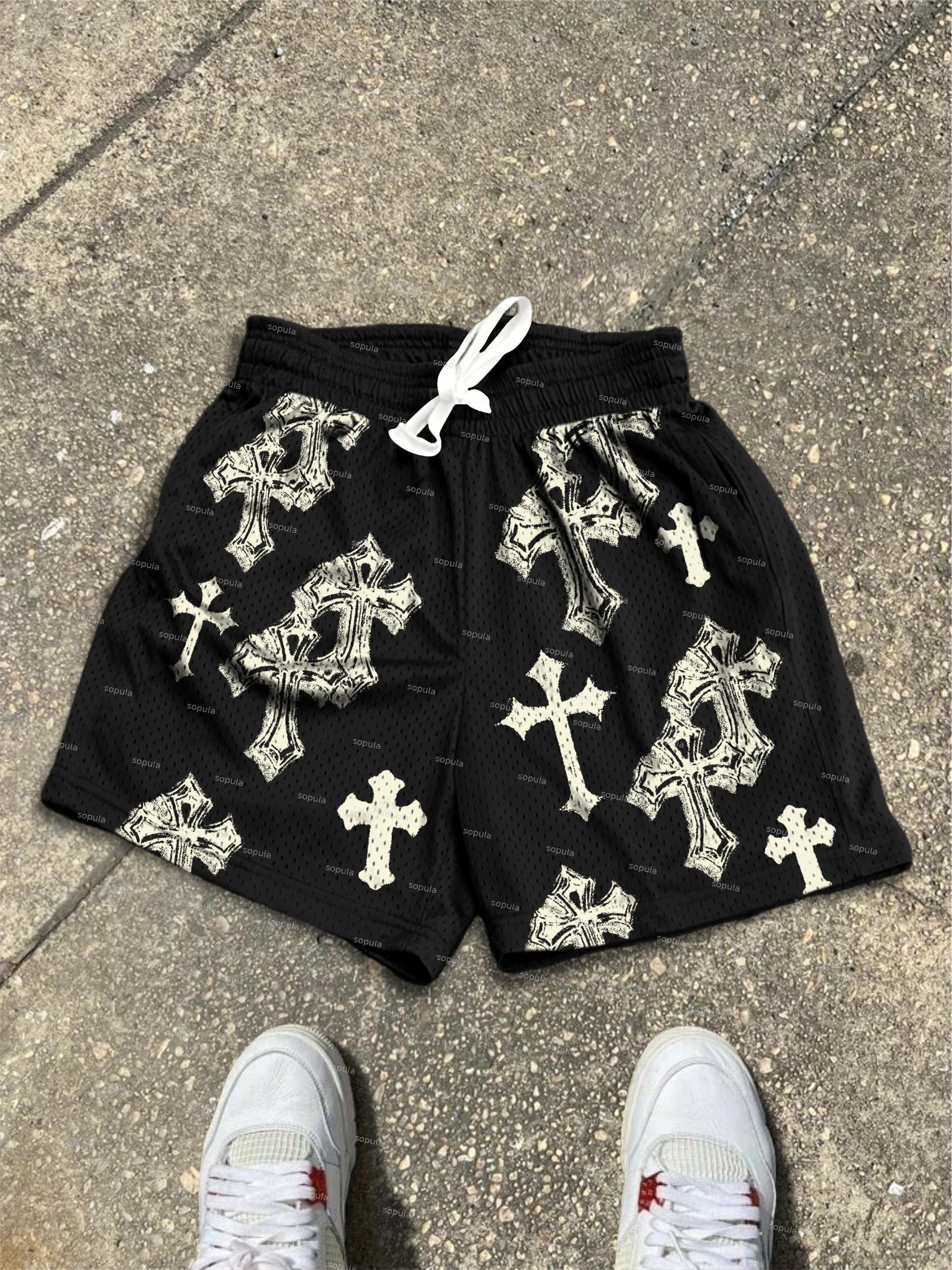 Cross Graphic Dot Mesh Shorts Product Image
