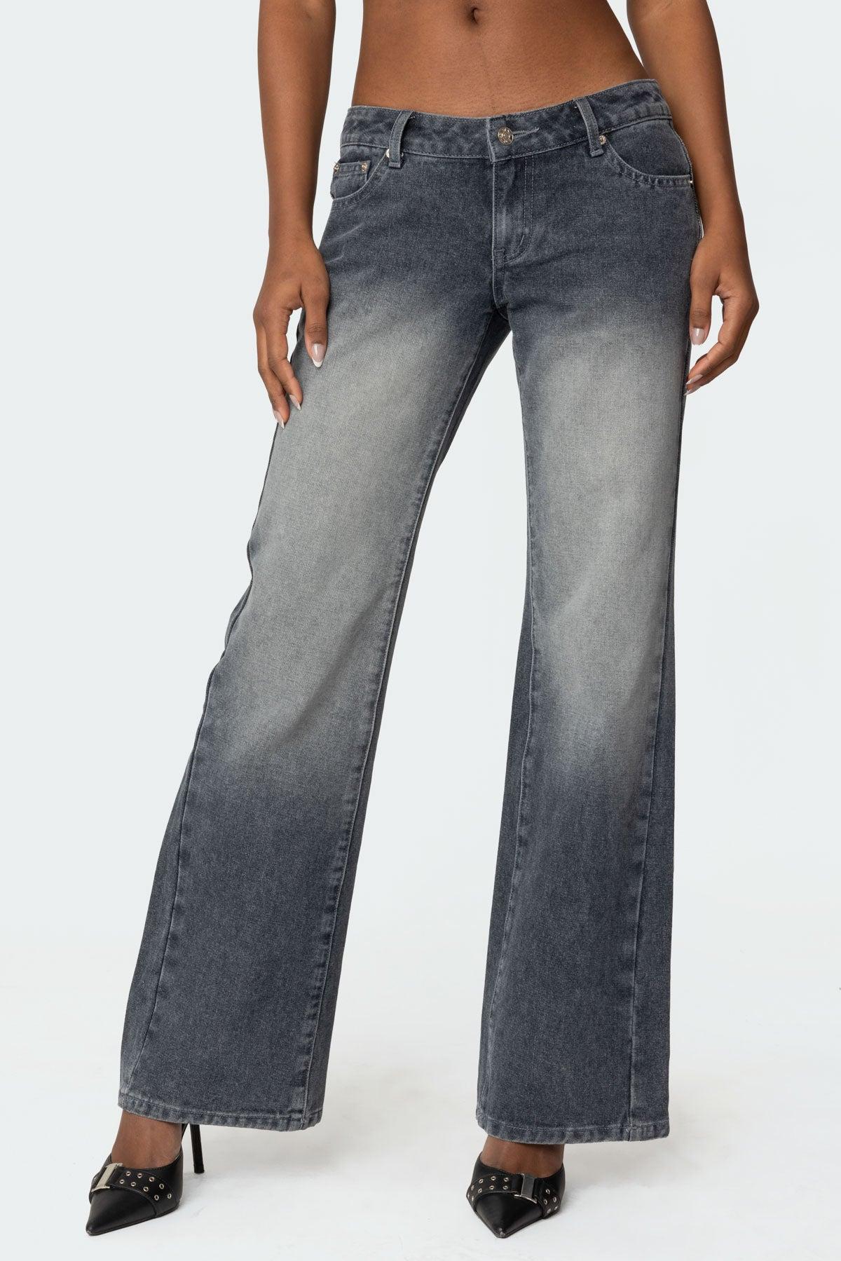 Alysse Washed Low Rise Bootcut Jeans Product Image
