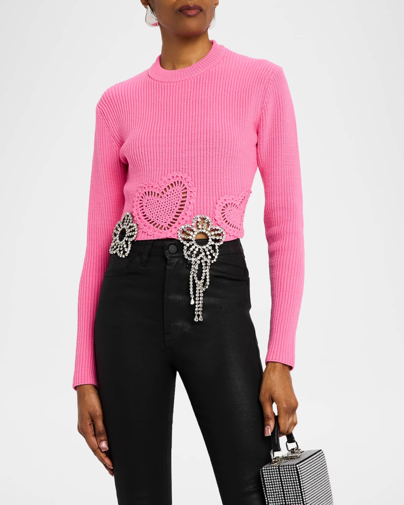 Crystal Crochet Crop Sweater Product Image