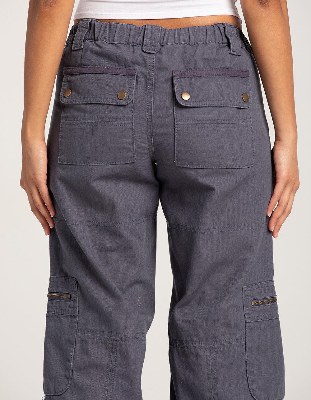 RSQ Womens Low Rise Overdye Cargo Zipper Pants - FADED NAVY Product Image