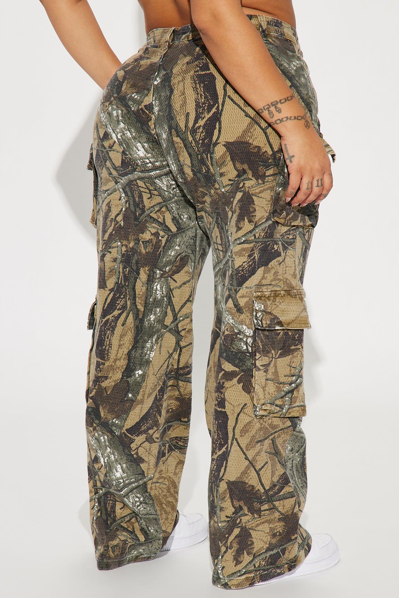 Feeling Rebellious Mid Rise Camo Cargo Pant - Olive/combo Product Image