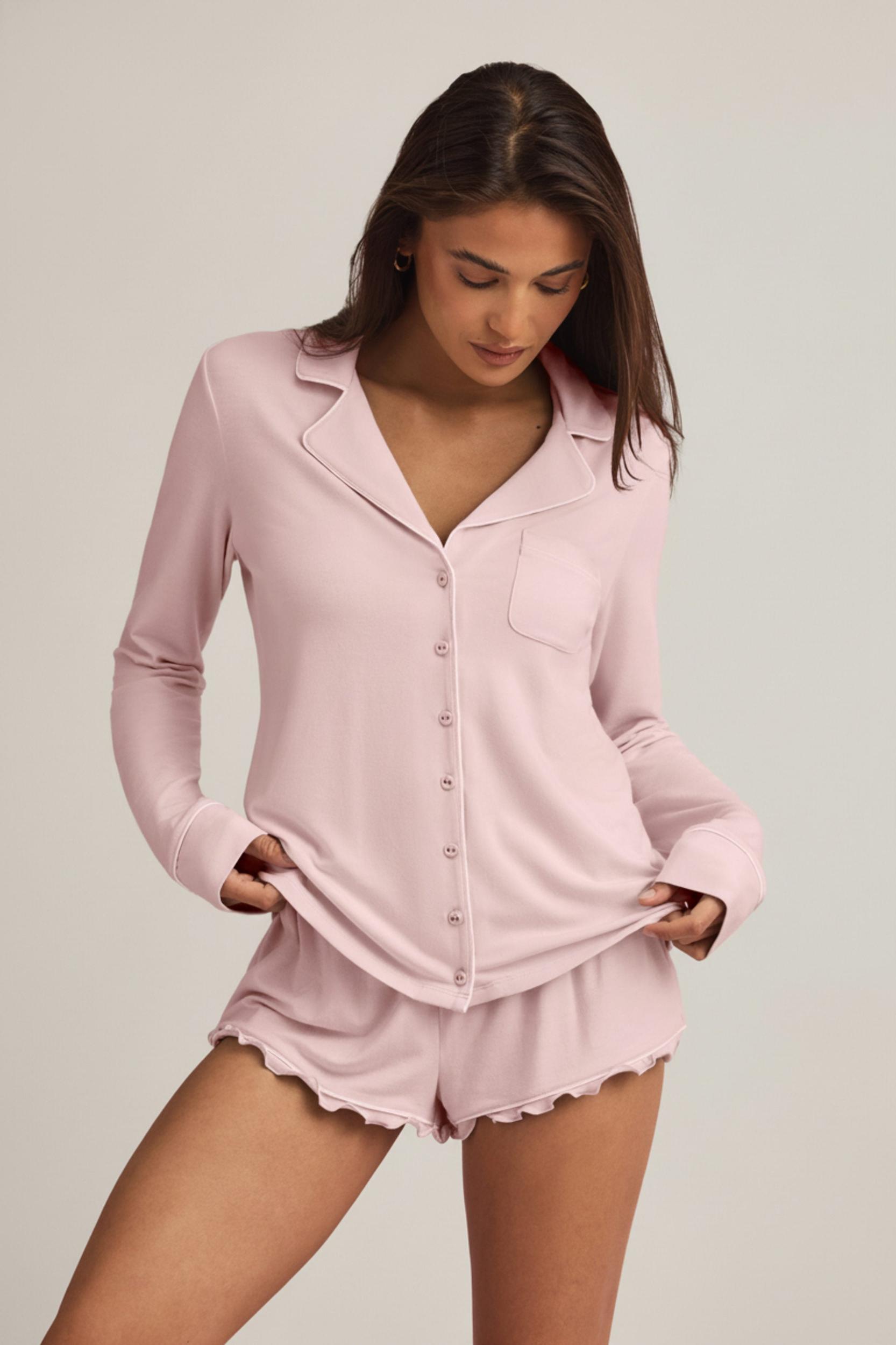 Modal Long-Sleeve Pyjama Top in Mint Product Image