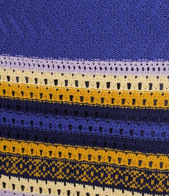 tyler boe Georgie Stripe Mix Coordinating Stitch Wool Blend Crew Neck 3/4 Sleeve Sweater Product Image