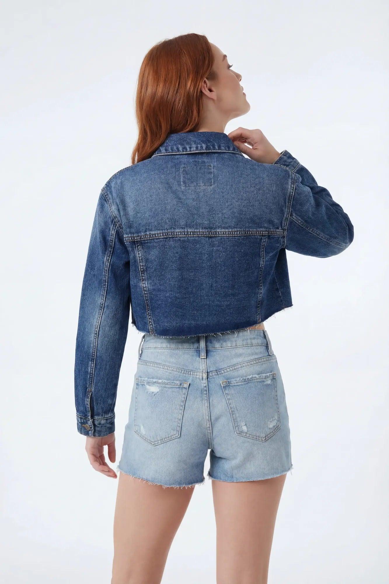 Cropped Denim Jacket Female Product Image