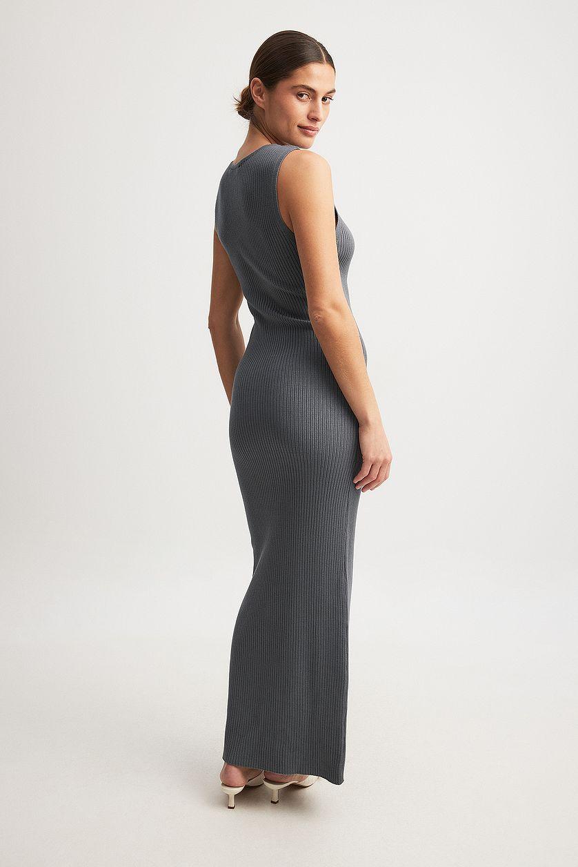 Ribbed Fine Knitted Maxi Dress Product Image
