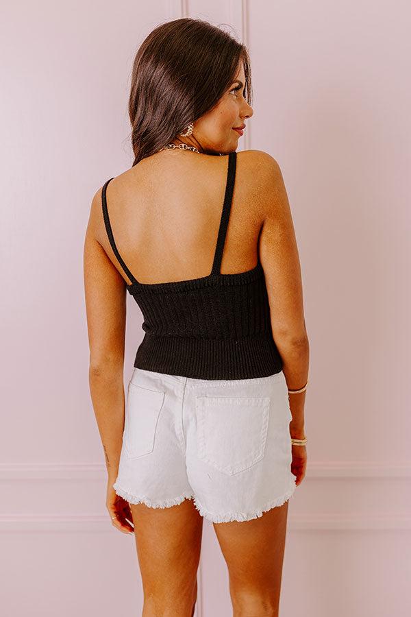 Cool Cruise Knit Crop Tank In Black Product Image