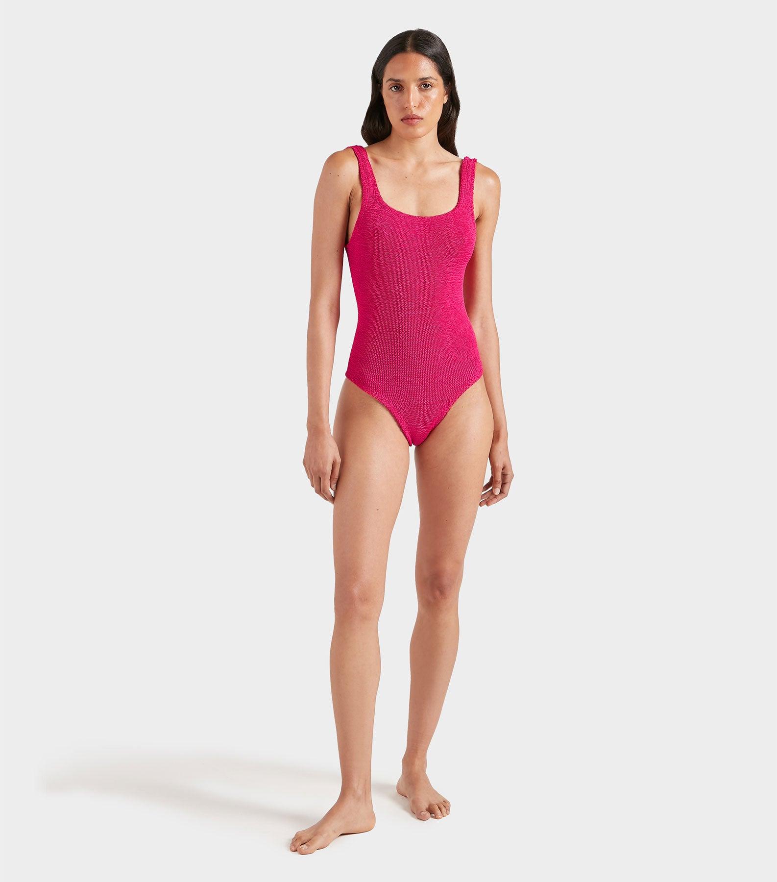 Coverage Square Neck Swim - Metallic Raspberry Product Image