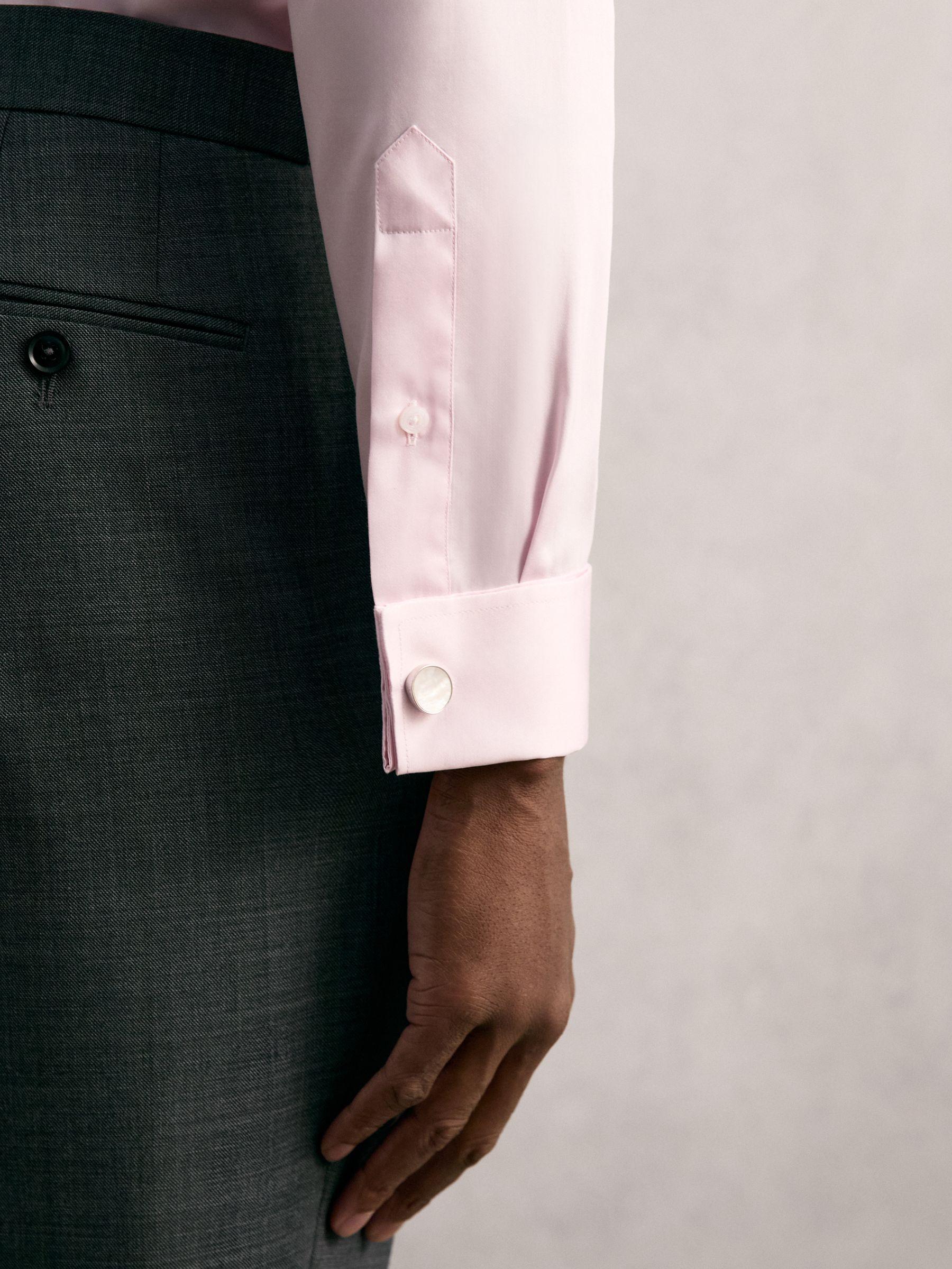 Slim-Fit Cotton-Sateen Shirt in Pink Product Image
