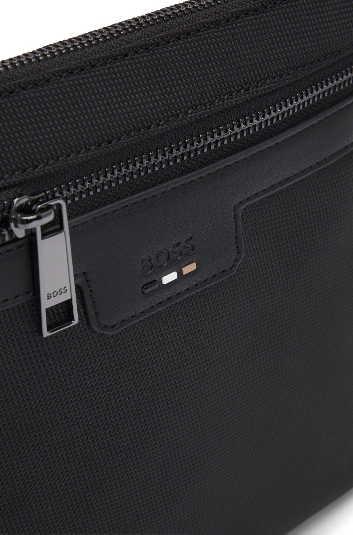 BOSS - Structured envelope bag with signature trims - Black Product Image