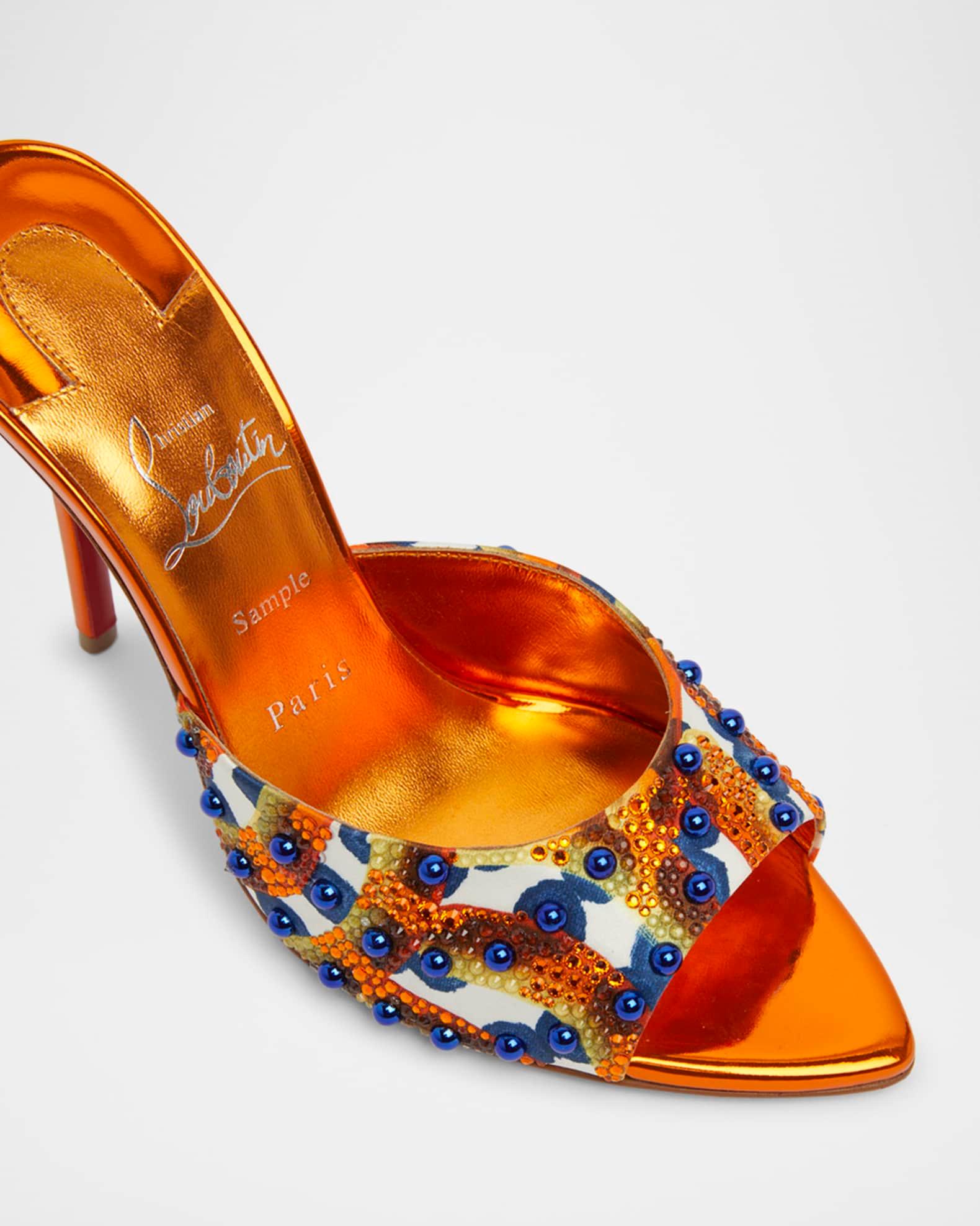 Miss Z Beaded Red Sole Mule Sandals Product Image