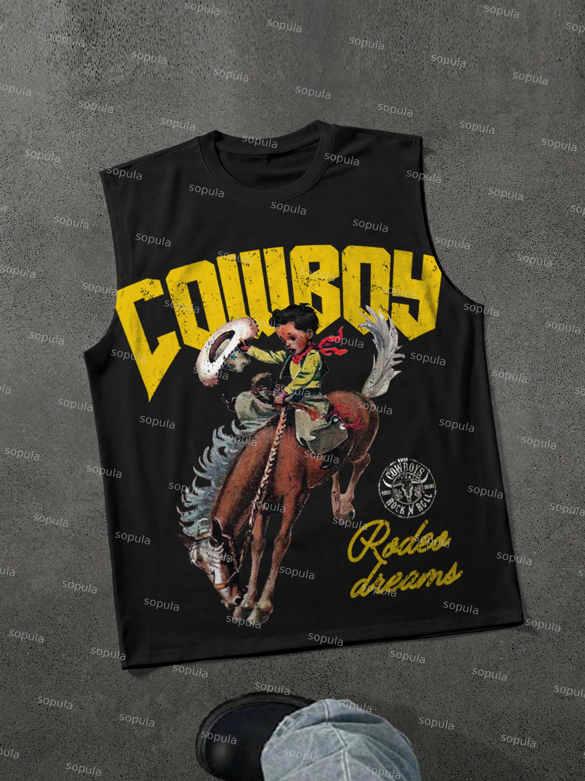 Cowboy Rodeo Dreams Print Tank Top Product Image