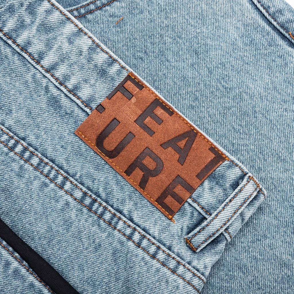 Berry Wide Denim Short - Washed Medium Blue Male Product Image