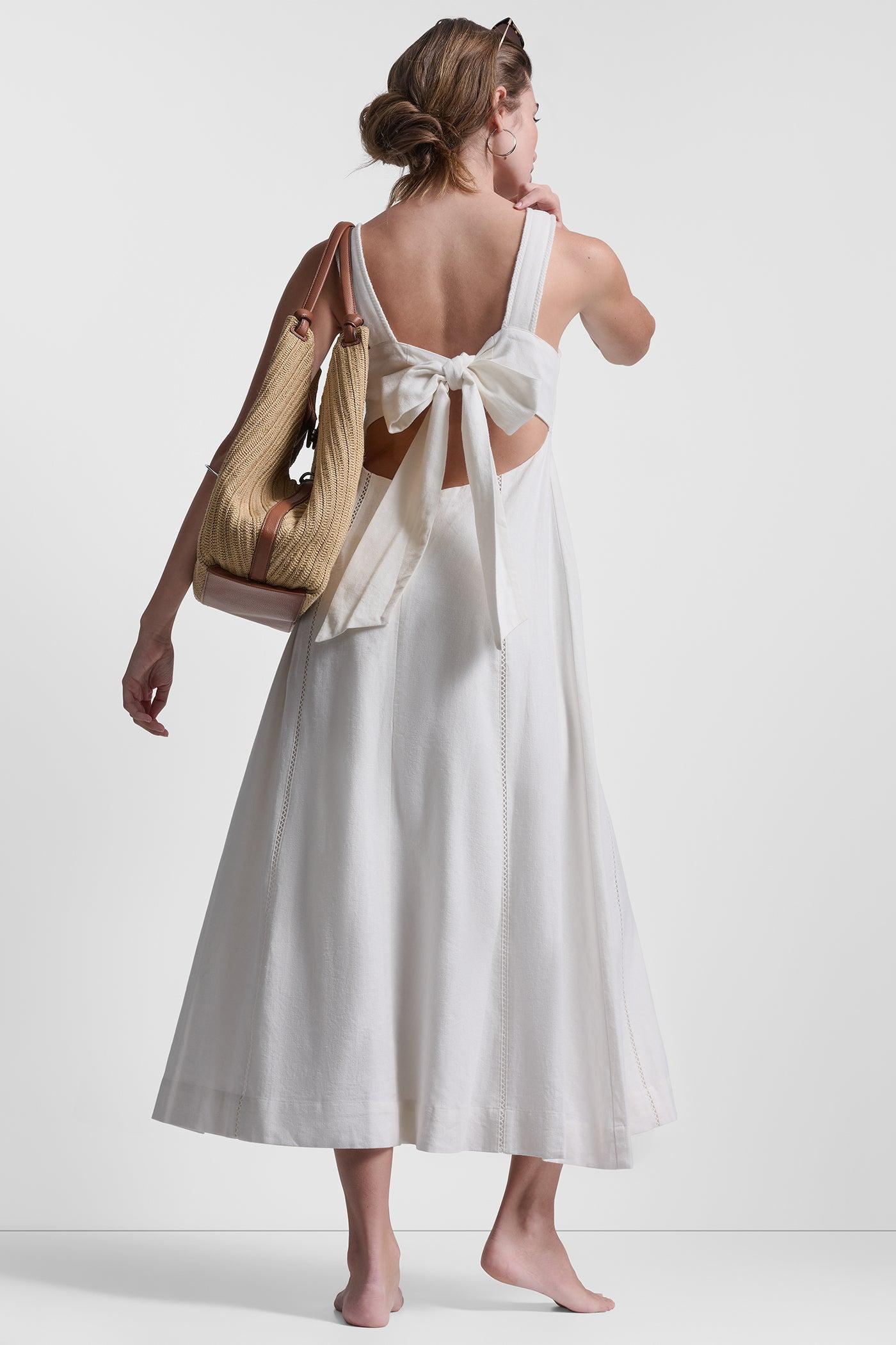 SEAMED TANK DRESS WITH TIE BACK Product Image