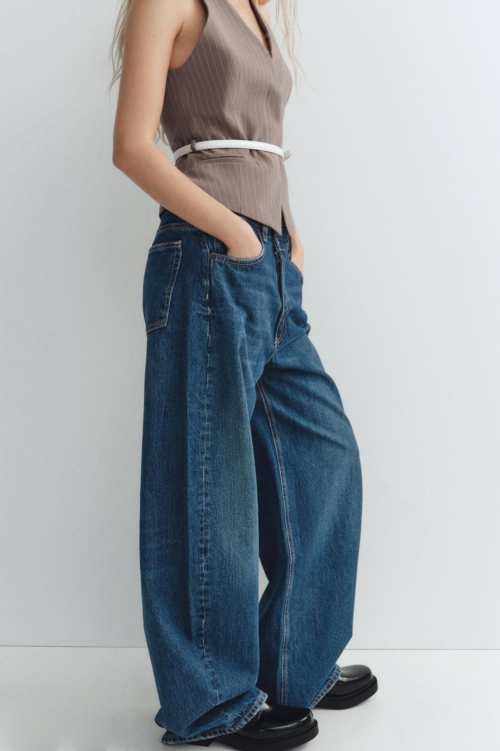 TRF MID-RISE CROSSED WAIST BAGGY JEANS Product Image