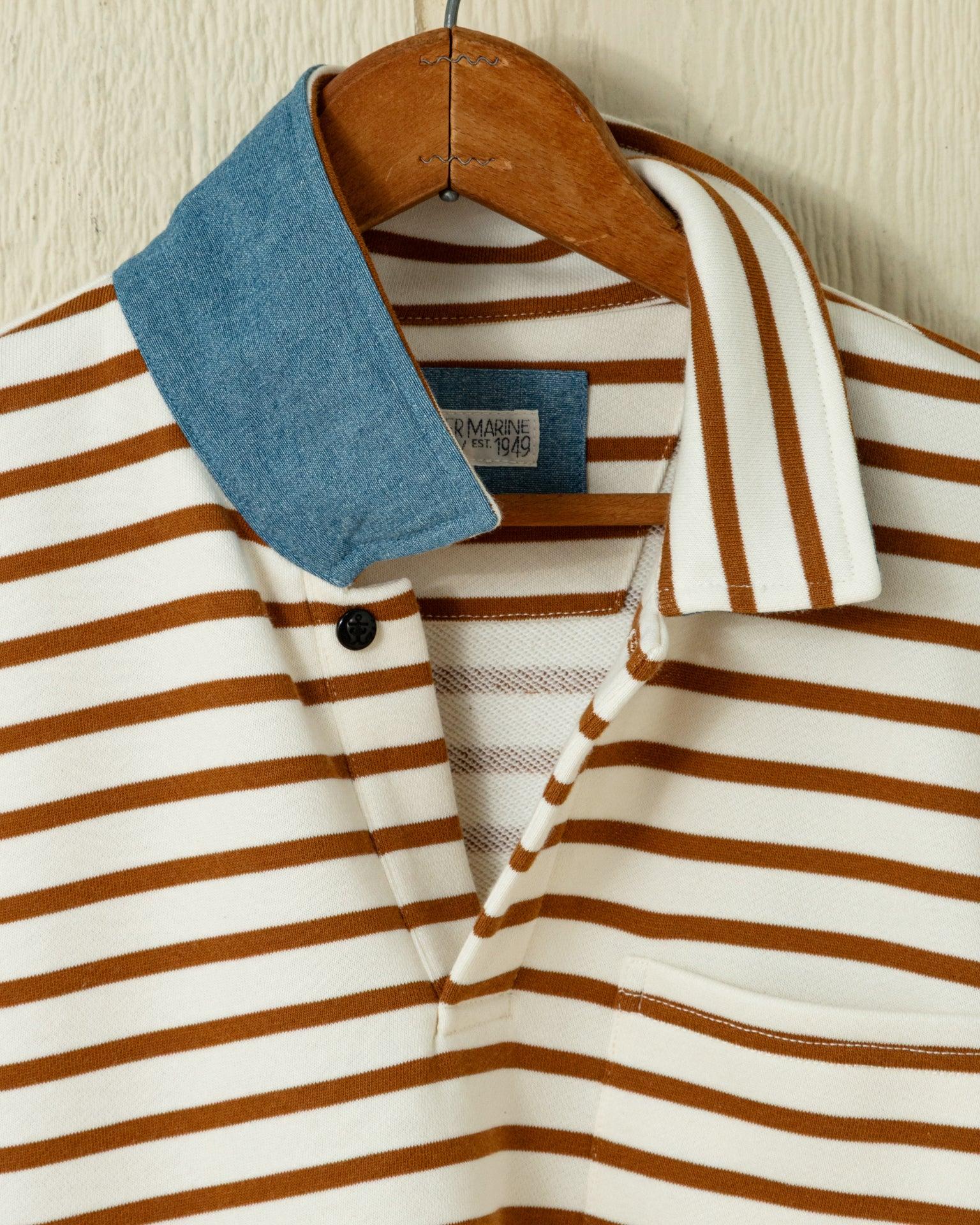 Acadia Polo in Cream/Acorn Loopback Terry Product Image