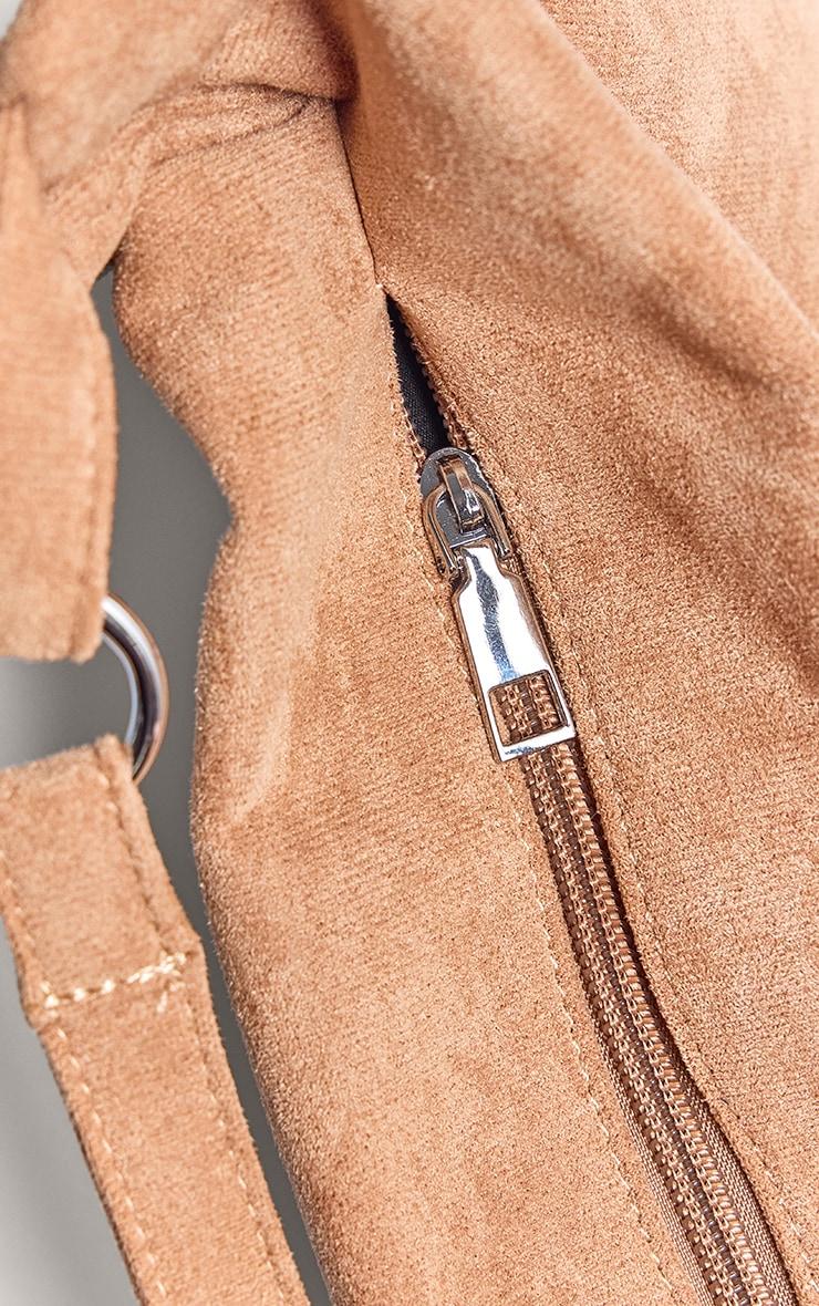 Sand Faux Suede Slouchy Shoulder Bag Product Image