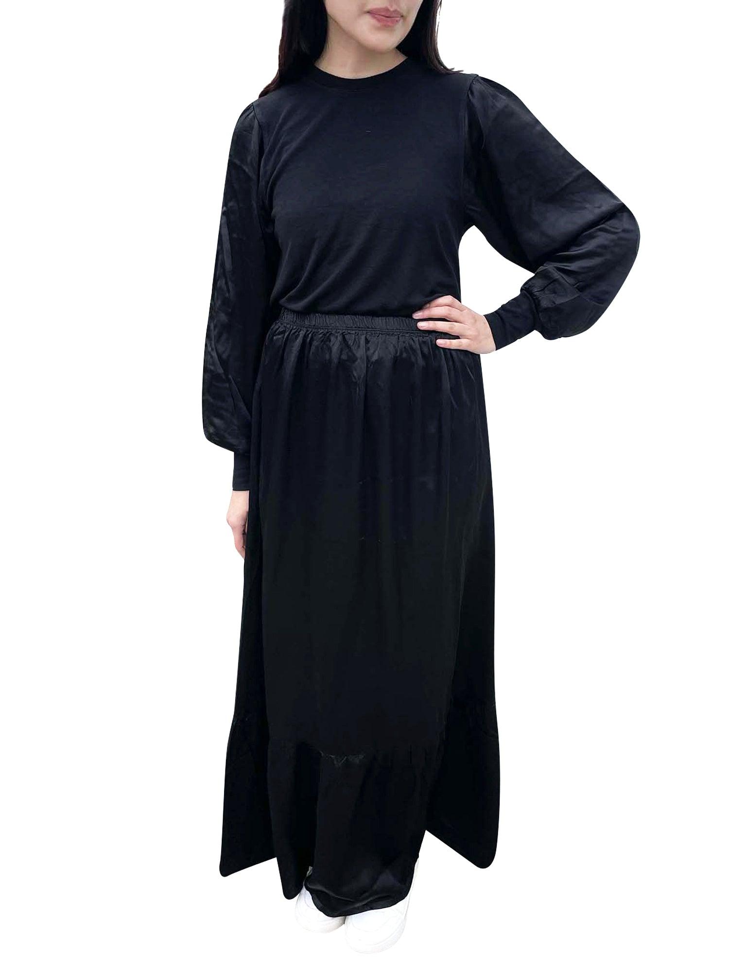 Hard Tail Satin Ruffle Maxi Skirt (Style: SAT-27) Product Image