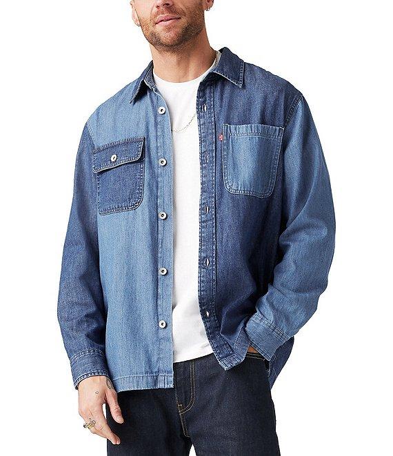 Levi's® Pieced Color Block Long Sleeve Utility Denim Shirt Product Image