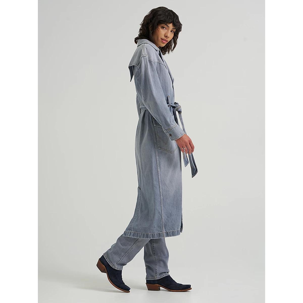 Women's Denim Trench in Haute Haze Product Image