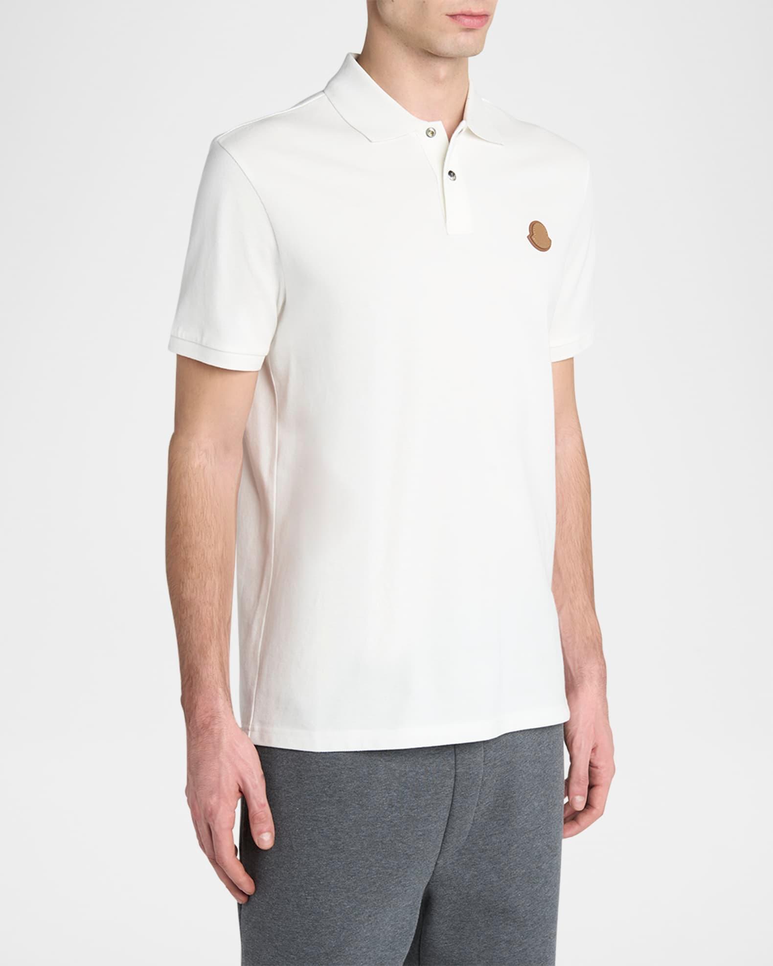 Men's Leather-Emblem Polo Shirt Product Image
