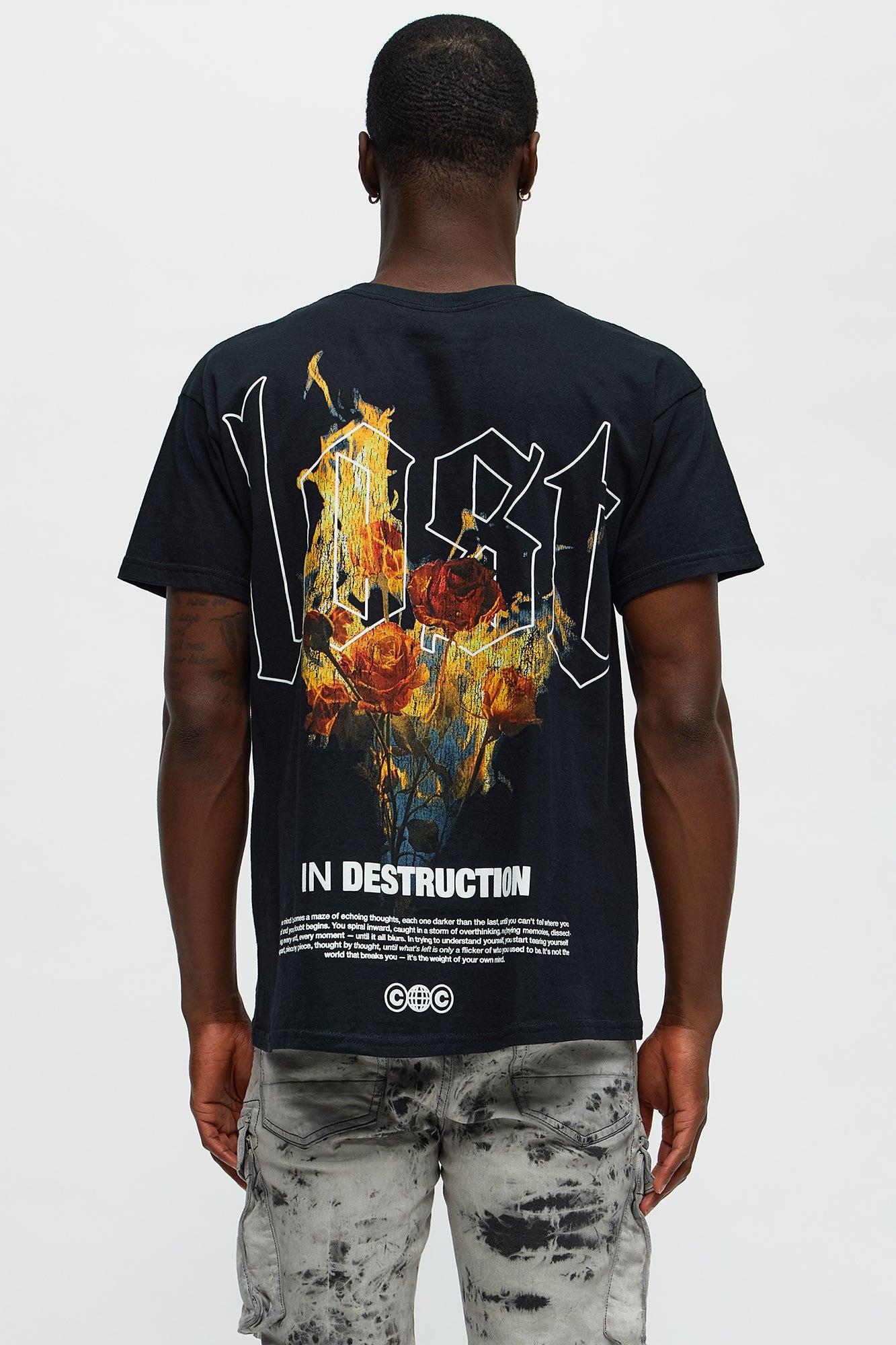 Lost In Destruction Short Sleeve Tee - Black Male Product Image
