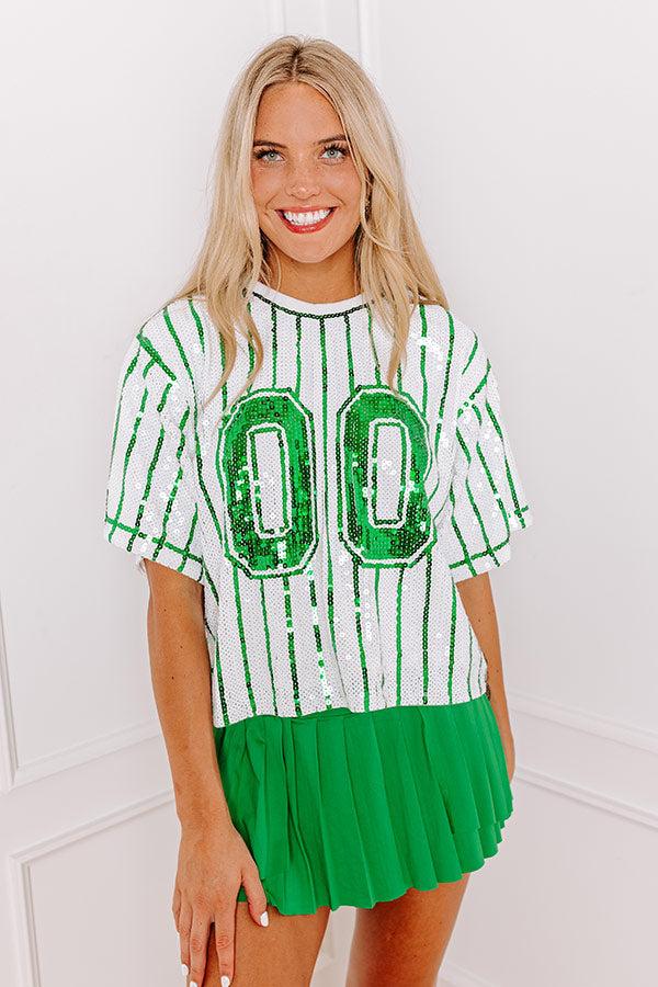 Spirit Squad Sequin Top in Green Product Image