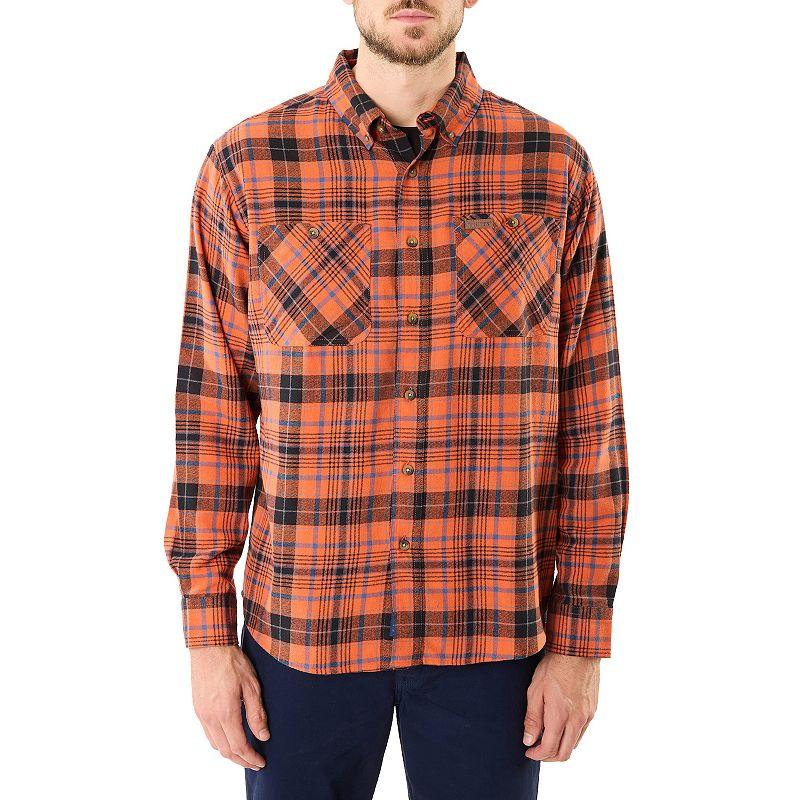 Men's Smith's Workwear Regular-Fit Two-Pocket Flannel Button-Down Shirt,  Product Image