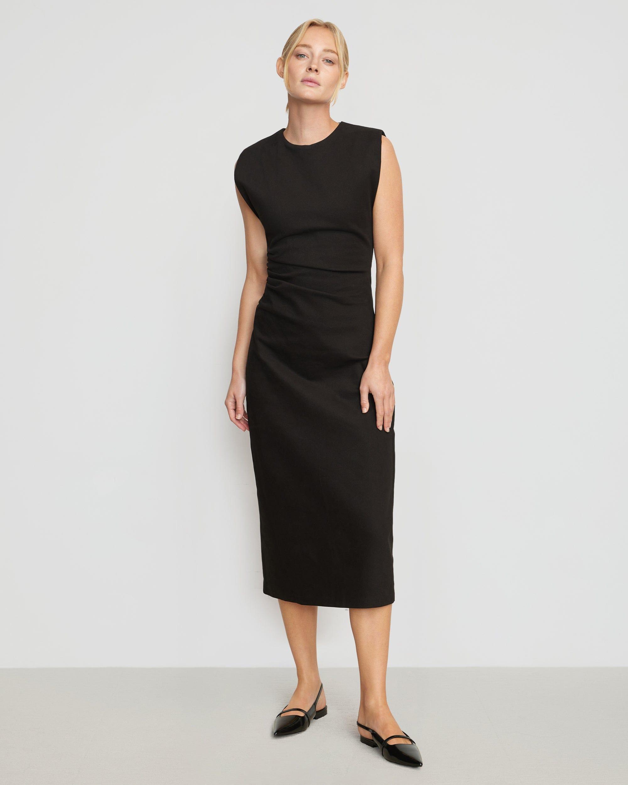 Iman Split-Hem Cotton Twill Dress Product Image