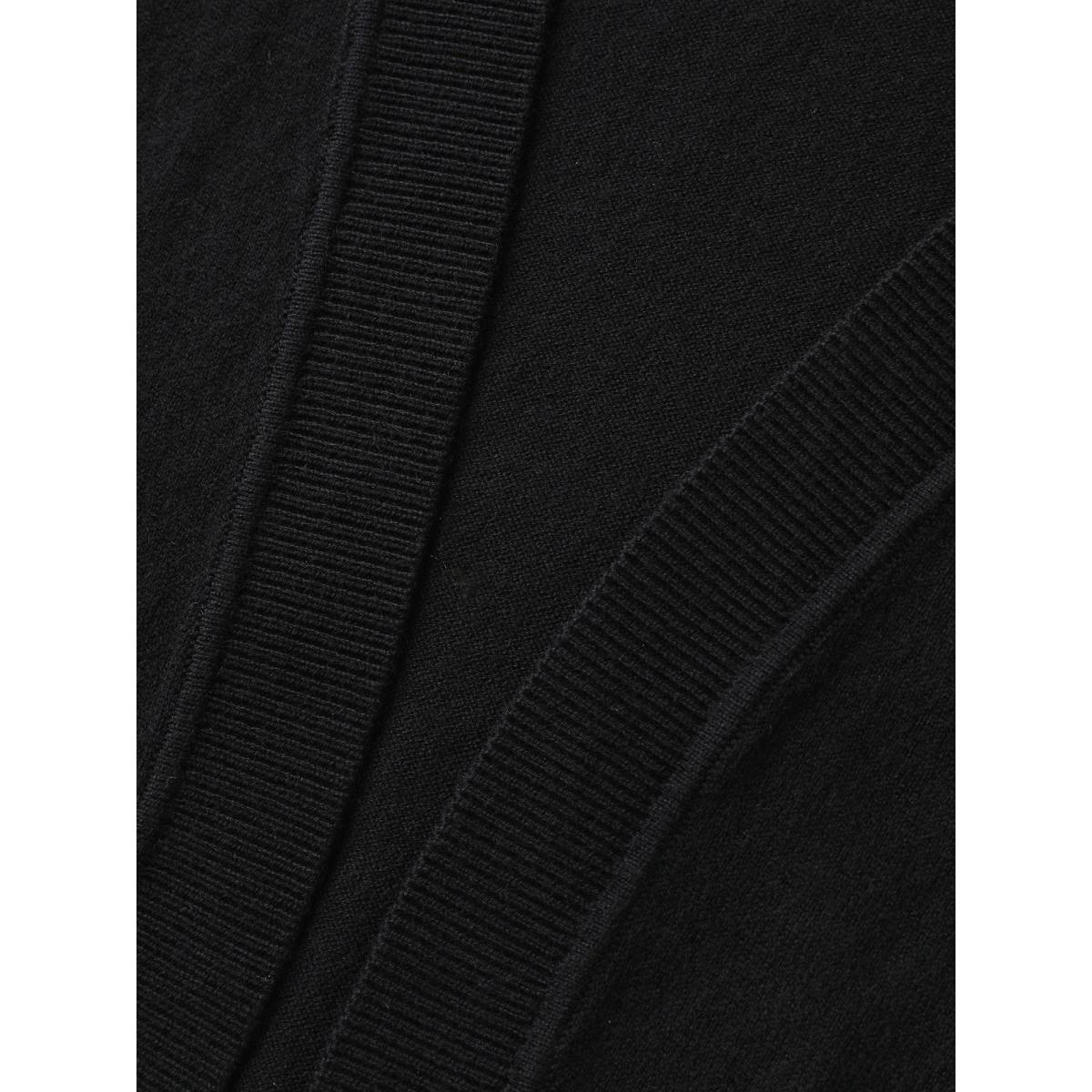 Plus Size Supersoft Arc Swing Front-Open Lightweight Cardigan Black Women Leisure Loose Long Sleeve Casual Cardigans BloomChic 10/M Product Image